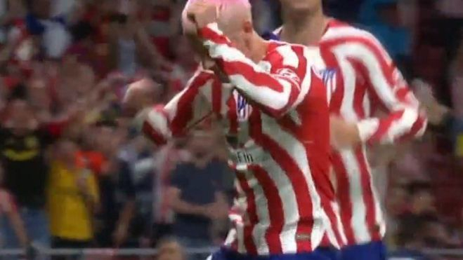 Griezmann bailando después de marcar gol al Cádiz